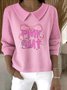 Damen Baumwolle Geblümt Langarm Bequem Lässig Pullover