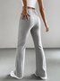 Damen Unifarben Lang Elastische Taille Hose Lässig Frühling/Herbst Hose
