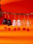 Legierung Galvanisieren Halloween Schmuck Kartoon die Fledermaus Geist Kürbis Ohrringe Halloween Kätzchen Schädel Spinne Hexe Ohrringe