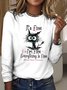 Retro Tier Rundhals Langarm T-Shirt