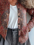 Damen Ethnisch Langarm Bequem Retro Print Strickjacke