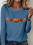 Retro Halloween Rundhals Langarm T-Shirt