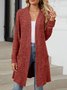 Damen Frühling/Herbst Oberbekleidung Retro Nahtverarbeitung Unifarben Langarm Wickeln Jacke