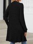 Damen Frühling/Herbst Oberbekleidung Retro Nahtverarbeitung Unifarben Langarm Wickeln Jacke