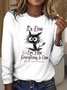 Retro Tier Rundhals Langarm T-Shirt