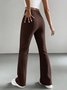 Damen Unifarben Lang Elastische Taille Hose Lässig Frühling/Herbst Hose