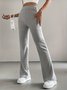 Damen Unifarben Lang Elastische Taille Hose Lässig Frühling/Herbst Hose