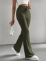 Damen Unifarben Lang Elastische Taille Hose Lässig Frühling/Herbst Hose