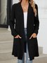 Damen Frühling/Herbst Oberbekleidung Retro Nahtverarbeitung Unifarben Langarm Wickeln Jacke