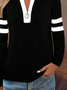 Lässig Rundhals Gestreift Sweatshirt Print