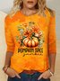 Retro Pflanzen Rundhals Langarm T-Shirt