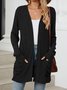 Damen Frühling/Herbst Oberbekleidung Retro Gerafft Unifarben Langarm Jacke