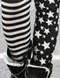 Damen Gestreift Retro Alle Jahreszeiten Lang Leggings