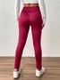 Damen Unifarben Lässig Winter Lang Leggings