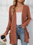 Damen Frühling/Herbst Oberbekleidung Retro Gerafft Unifarben Langarm Jacke
