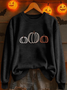 Lässig Rundhals Halloween (Kürbis) Sweatshirt Print