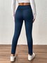 Damen Unifarben Lässig Winter Lang Leggings