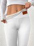 Damen Unifarben Lässig Winter Lang Leggings