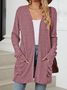 Damen Frühling/Herbst Oberbekleidung Retro Gerafft Unifarben Langarm Jacke
