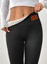 Damen Unifarben Lässig Winter Lang Leggings