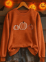 Lässig Rundhals Halloween (Kürbis) Sweatshirt Print