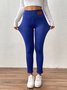 Damen Unifarben Lässig Winter Lang Leggings
