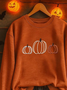 Lässig Rundhals Halloween (Kürbis) Sweatshirt Print