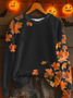 Lässig Rundhals Ahornblatt Sweatshirt Print
