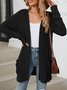 Damen Frühling/Herbst Oberbekleidung Retro Gerafft Unifarben Langarm Jacke
