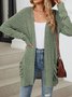 Damen Frühling/Herbst Oberbekleidung Retro Gerafft Unifarben Langarm Jacke