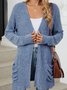 Damen Frühling/Herbst Oberbekleidung Retro Gerafft Unifarben Langarm Jacke