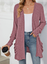 Damen Frühling/Herbst Oberbekleidung Retro Gerafft Unifarben Langarm Jacke