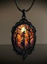 Retro Gothisch Halloween die Fledermaus Hexe Pendant Halskette