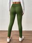 Damen Unifarben Lässig Winter Lang Leggings