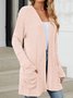 Damen Frühling/Herbst Oberbekleidung Retro Gerafft Unifarben Langarm Jacke
