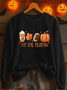 Lässig Rundhals Ahornblatt Sweatshirt Print