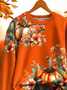 Lässig Rundhals Geblümt Sweatshirt Print