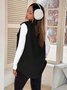 Damen Herbst und Winter Revers Geknöpft Plüsch Tanktop Jacke Weit Temperament Pendeln Nachahmung Lammfell