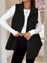 Damen Herbst und Winter Revers Geknöpft Plüsch Tanktop Jacke Weit Temperament Pendeln Nachahmung Lammfell