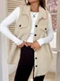 Damen Herbst und Winter Revers Geknöpft Plüsch Tanktop Jacke Weit Temperament Pendeln Nachahmung Lammfell