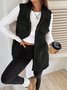 Damen Herbst und Winter Revers Geknöpft Plüsch Tanktop Jacke Weit Temperament Pendeln Nachahmung Lammfell