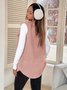 Damen Herbst und Winter Revers Geknöpft Plüsch Tanktop Jacke Weit Temperament Pendeln Nachahmung Lammfell
