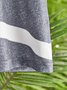 Lässig Gestreift Rundhals Langarm T-Shirt