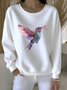 Lässig Rundhals Tier Sweatshirt