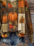 Lässig Rundhals Ahornblatt Sweatshirt Print