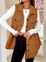Damen Herbst und Winter Revers Geknöpft Plüsch Tanktop Jacke Weit Temperament Pendeln Nachahmung Lammfell