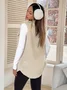 Damen Herbst und Winter Revers Geknöpft Plüsch Tanktop Jacke Weit Temperament Pendeln Nachahmung Lammfell