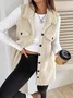 Damen Herbst und Winter Revers Geknöpft Plüsch Tanktop Jacke Weit Temperament Pendeln Nachahmung Lammfell