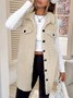 Damen Herbst und Winter Revers Geknöpft Plüsch Tanktop Jacke Weit Temperament Pendeln Nachahmung Lammfell