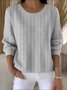 Damen Baumwolle Geometrisch Langarm Bequem Retro Pullover